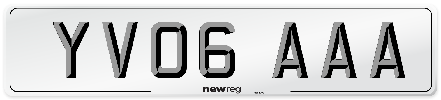 YV06 AAA Number Plate from New Reg
